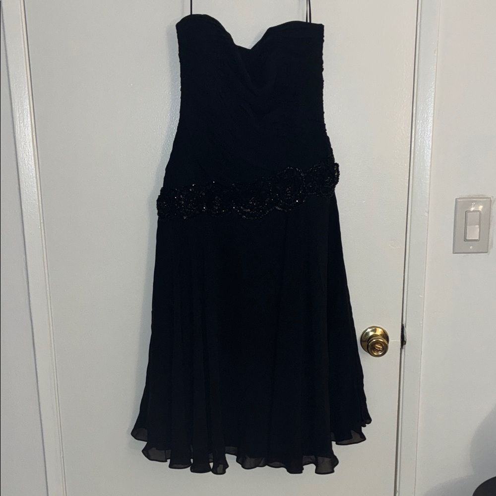 Escada Black Strapless Dress with Beaded Waist